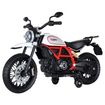 Ducati scrambler električni dječji motocikl bijeli